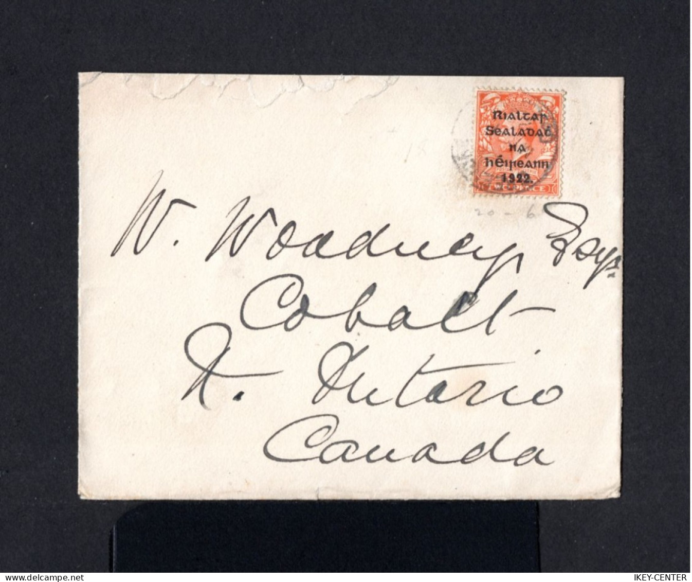 1923-IRELAND-OLD COVER  To COBALT (canada) 1922.EIRE.Enveloppe IRLANDA. IRLANDE - Covers & Documents