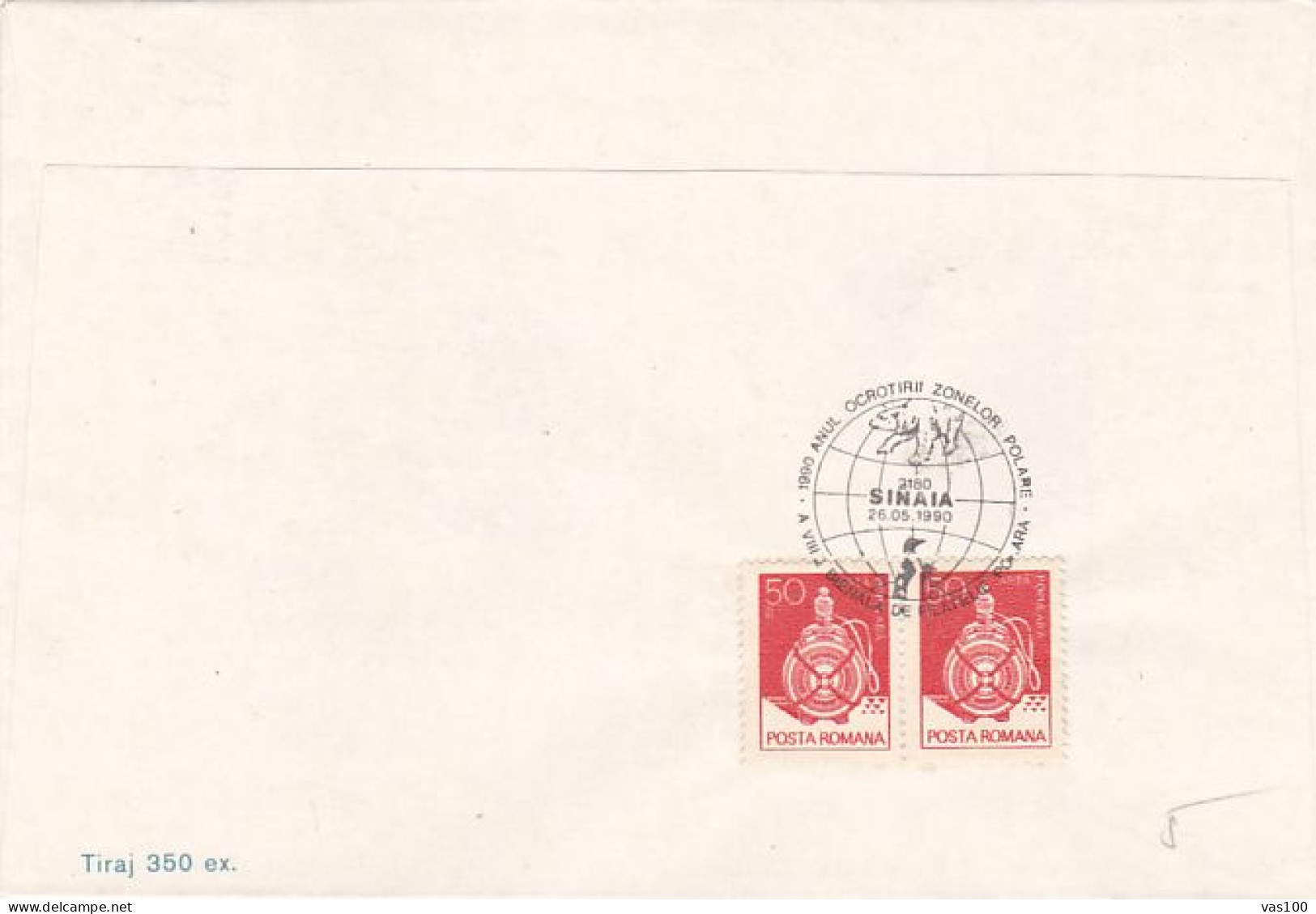 POLAR PHILATELY, SINAIA POLAR PHILATELIC EXHIBITION, PENGUINS, SPECIAL COVER, 1990, ROMANIA - Events & Gedenkfeiern