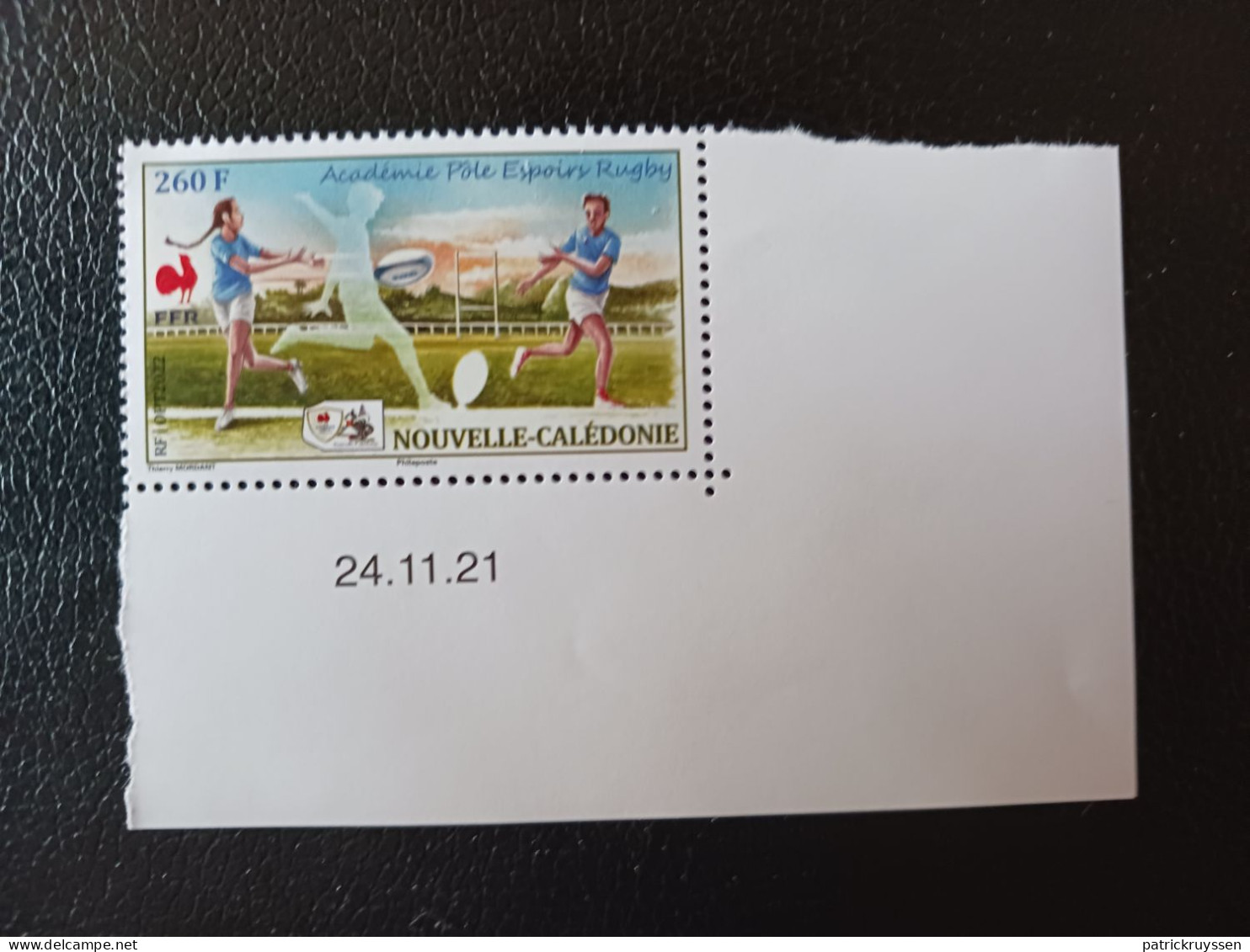 Caledonia 2022 Caledonie Hope Young RUGBY FFR Oval Balloon Espoir 1v Mnh CORNER DATE - Ungebraucht