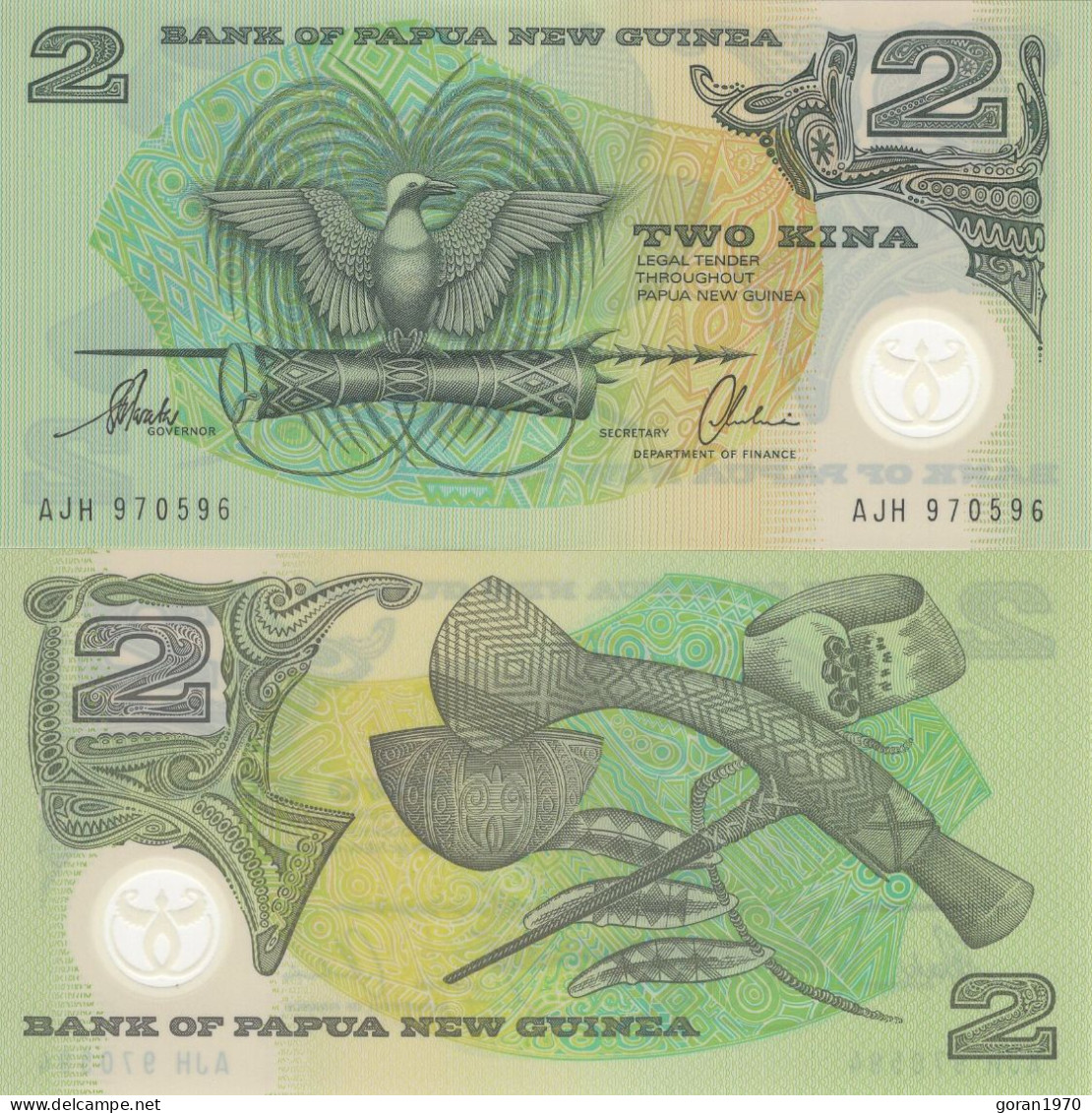 PAPUA NEW GUINEA 2 Kina 1996 UNC, P-16 Polymer Commemorative - Papouasie-Nouvelle-Guinée