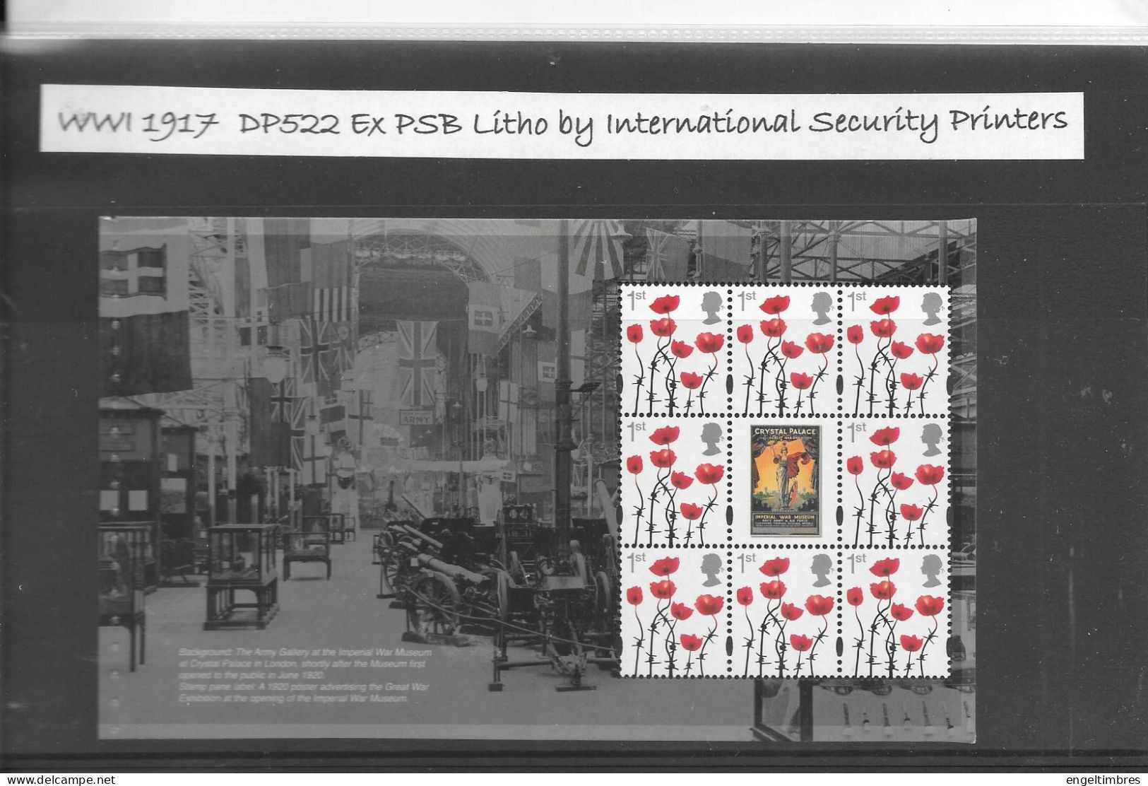 GB    WW1  -  1917/2017   Pane DP522  Ex Prestige Book   - See Scan - Unused Stamps