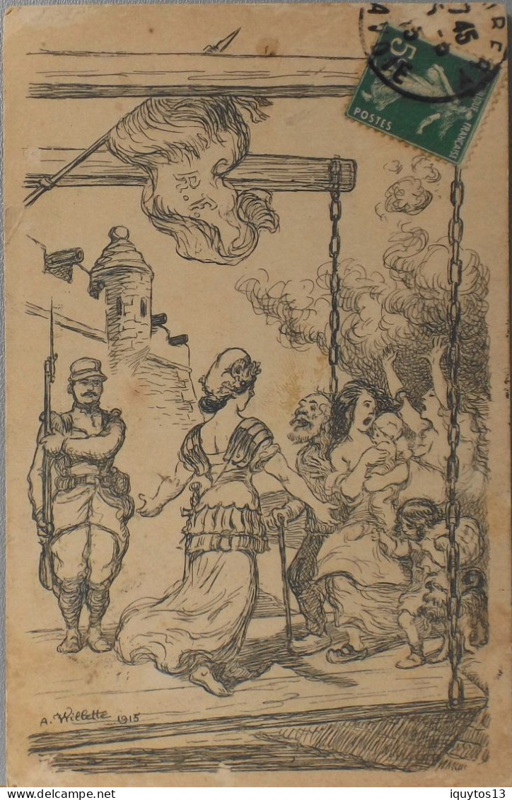 CPA. - Illustr. - A. Willette 1915 - Femmes, Enfants... Cherchant Refuge - Journée Française Du Secours National - BE - Wilette