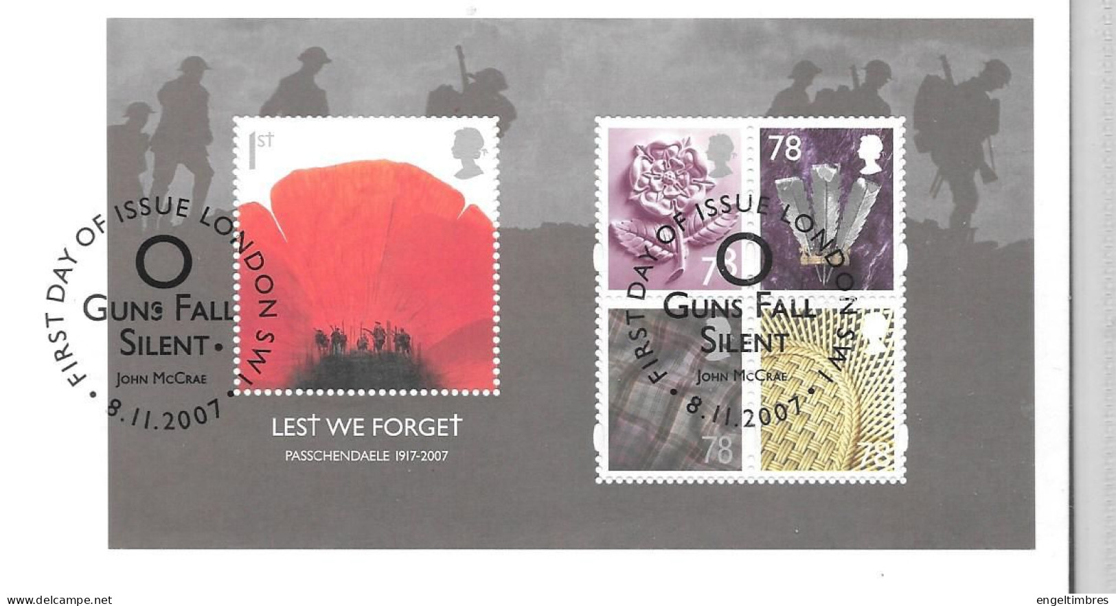 Gb   WW1 19172017   " Lest We Forget'  Minisheet   On FDC NOTES SEE NOTES - Briefe U. Dokumente