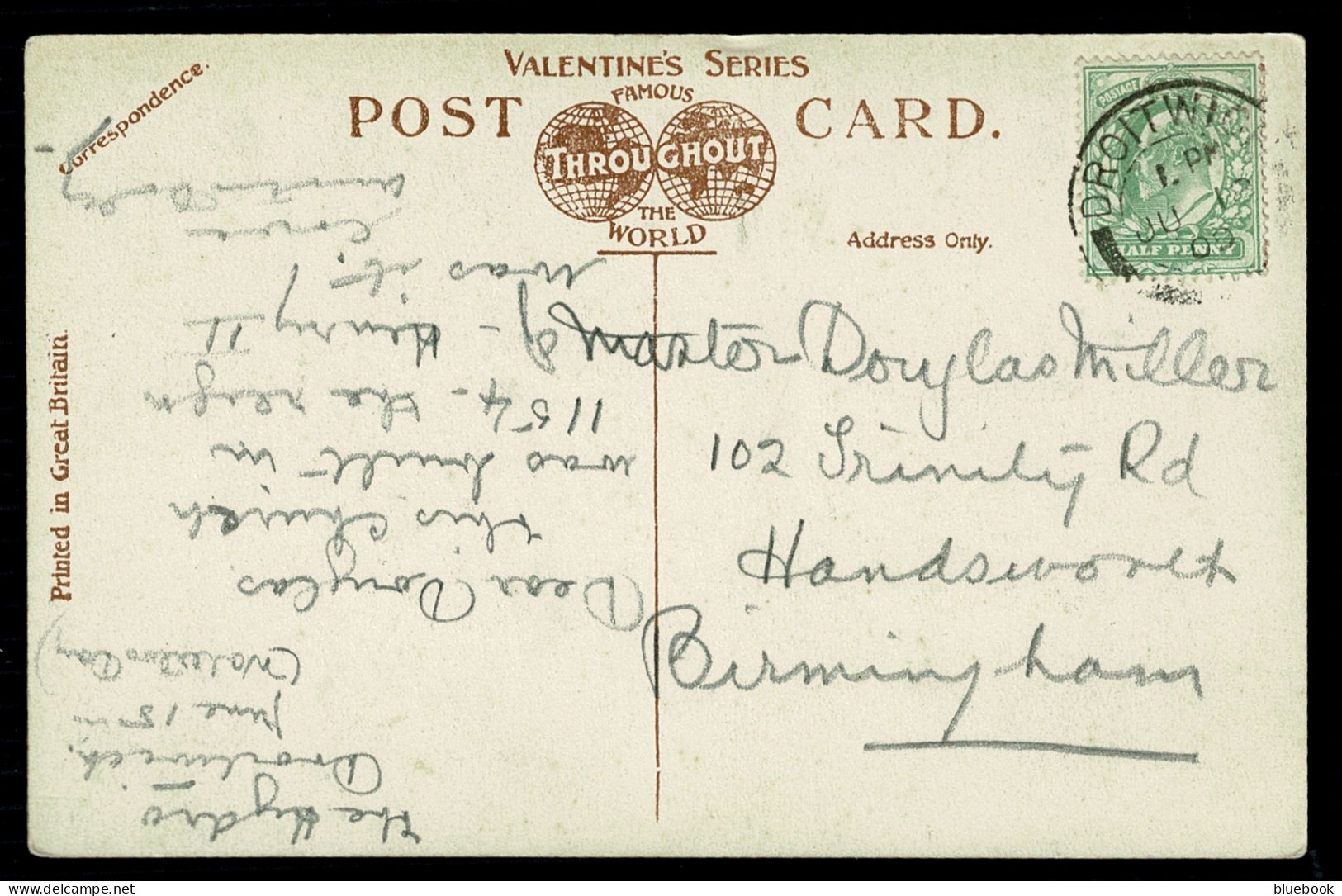 Ref 1623 - 1909 Postcard - Dodderhill Church Droitwich - Worcestershire - Sonstige & Ohne Zuordnung