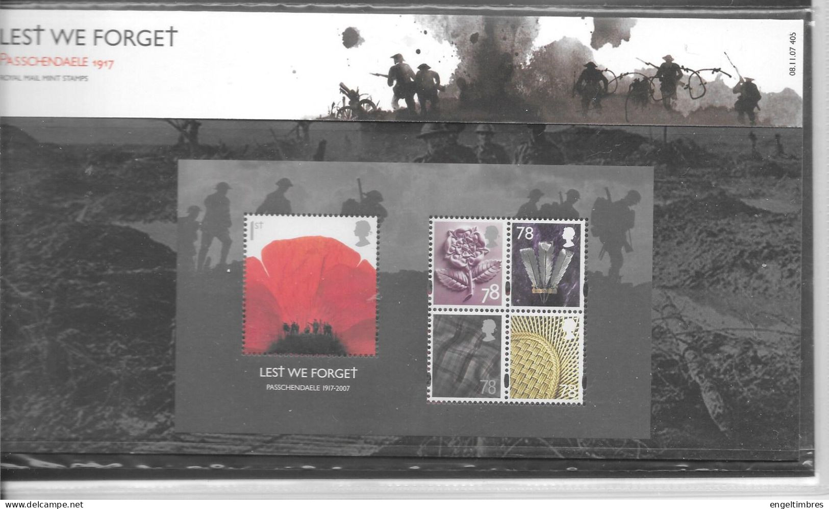 GB    WW1  -  1917/2017  -  MINISHEET - "Lest We Forget" Passchendaele  1917 In Presentation Pack   - See Scan - Unused Stamps