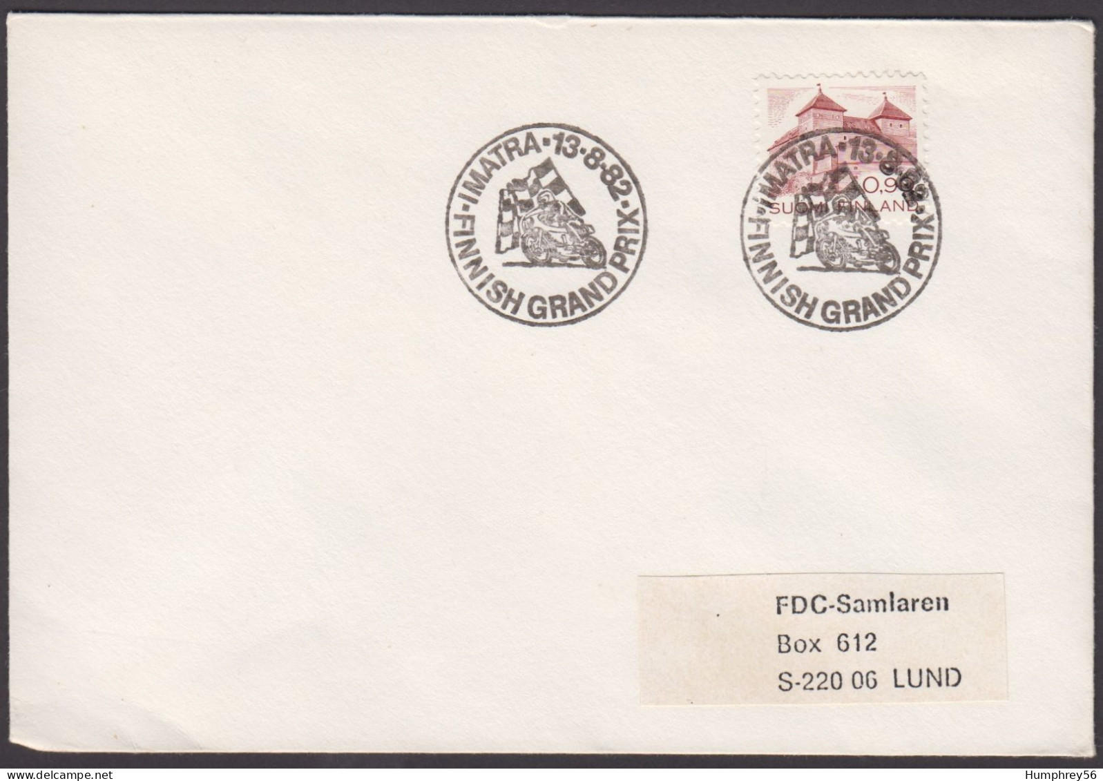 1982 - FINLAND - Special Commemorative Cover Finnish Grand Prix [SG 1007 - Häme Castle] + IMATRA - Briefe U. Dokumente