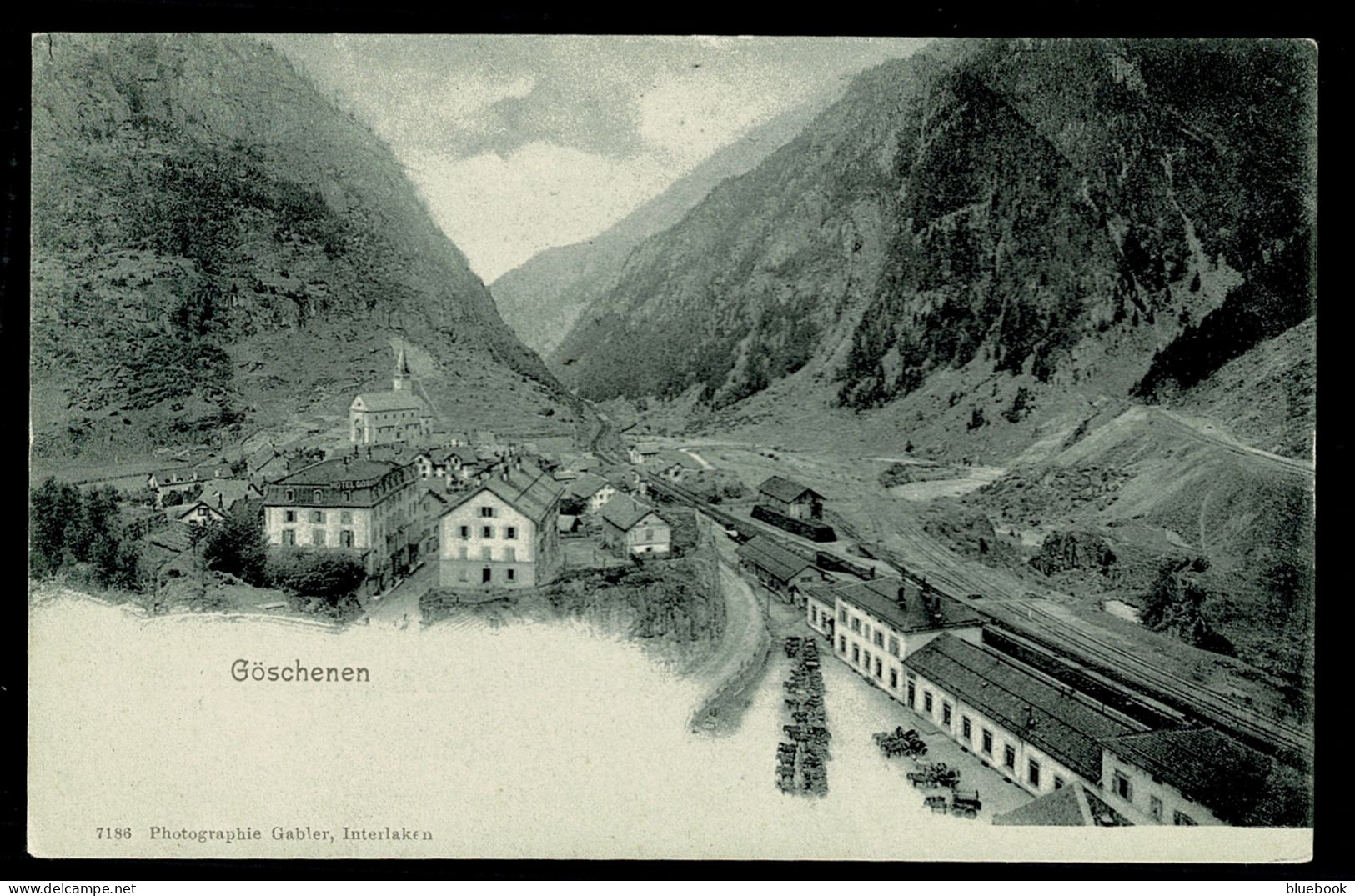 Ref 1623 - Early Postcard - Railway Station & Small Village Of Goschenen - Uri Switzerland - Göschenen