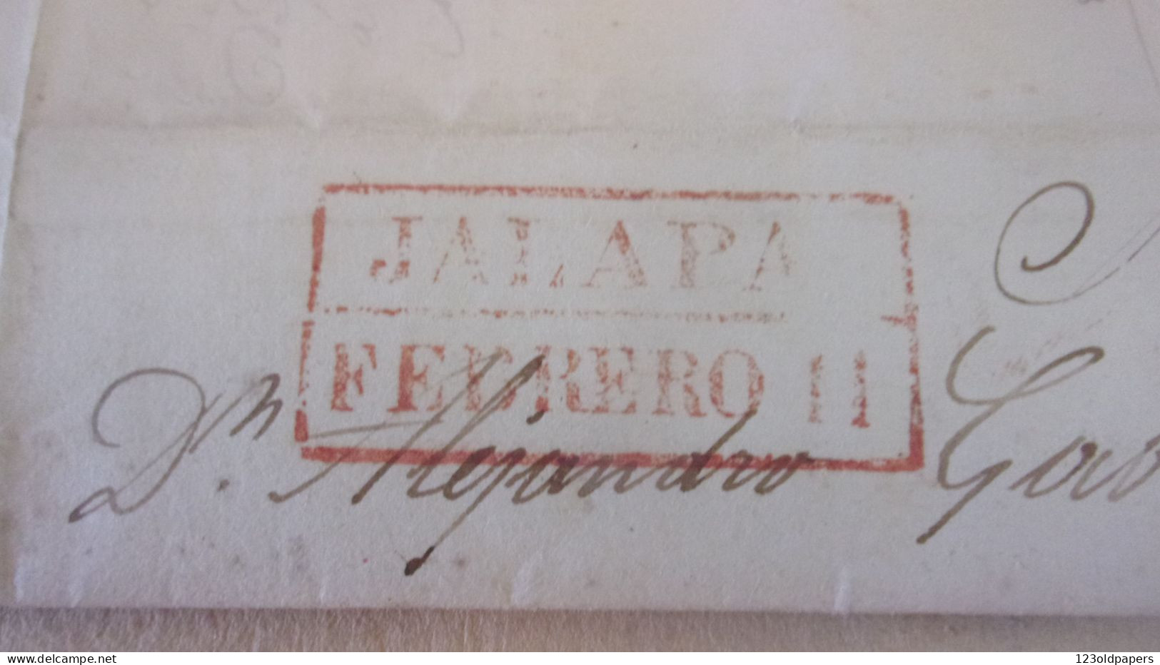 MEXICO - Stampless. 1847 JALAPA FERRERO II GABARD - Mexico