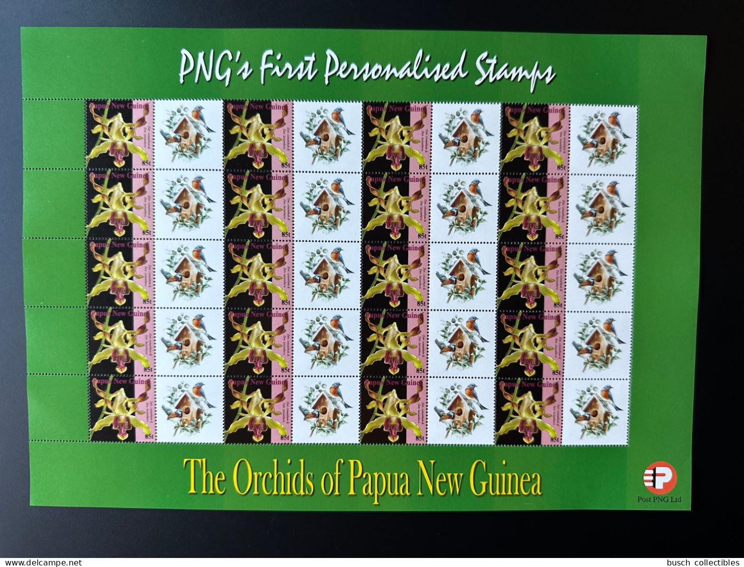 Papua New Guinea PNG 2007 Mi. 1244 Personalized Birds Oiseaux Vögel Faune Fauna Orchids Flowers - Orchids