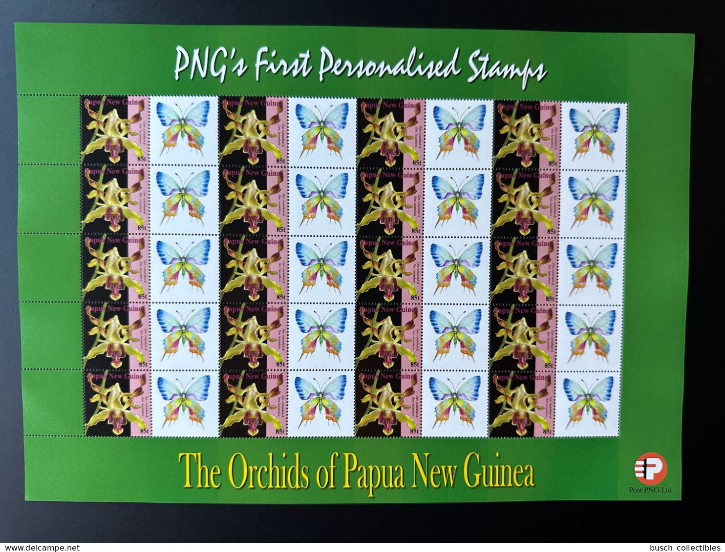 Papua New Guinea PNG 2007 Mi. 1244 Personalized Papillon Schmetterling Butterfly Orchids Flowers - Papillons