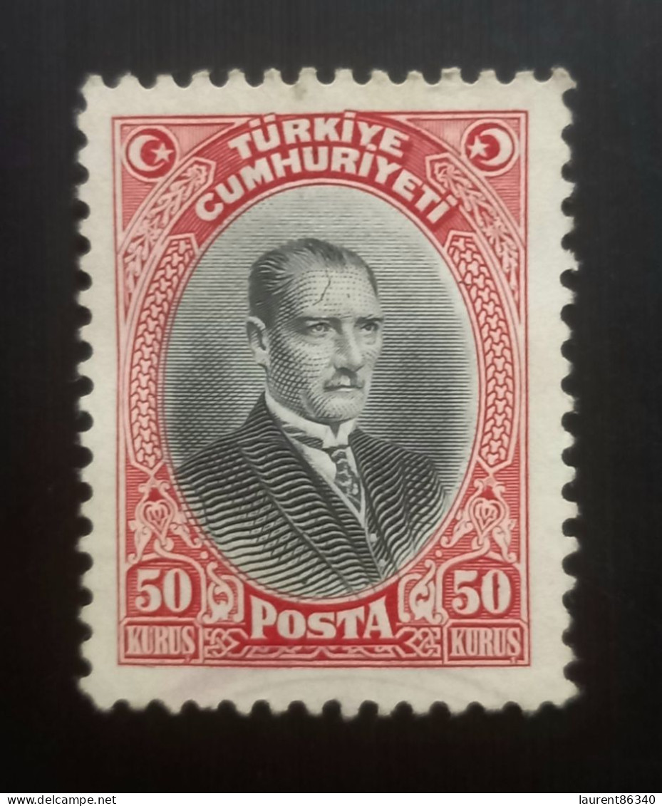 TURQUIE 1929 Latin Inscription Only "TÜRKIYE CUMHURIYETI" Mustafa Kemal Atatürk 50K Non Oblitéré - Gebruikt