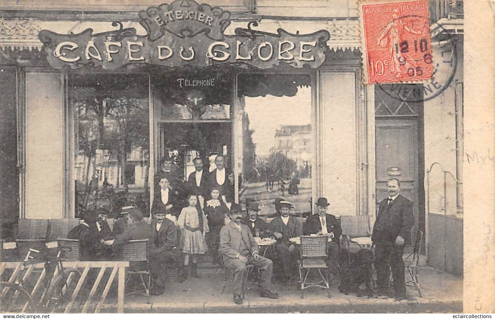 Chatellerault        86        Café Du Globe.   E. Texier            (voir Scan) - Chatellerault