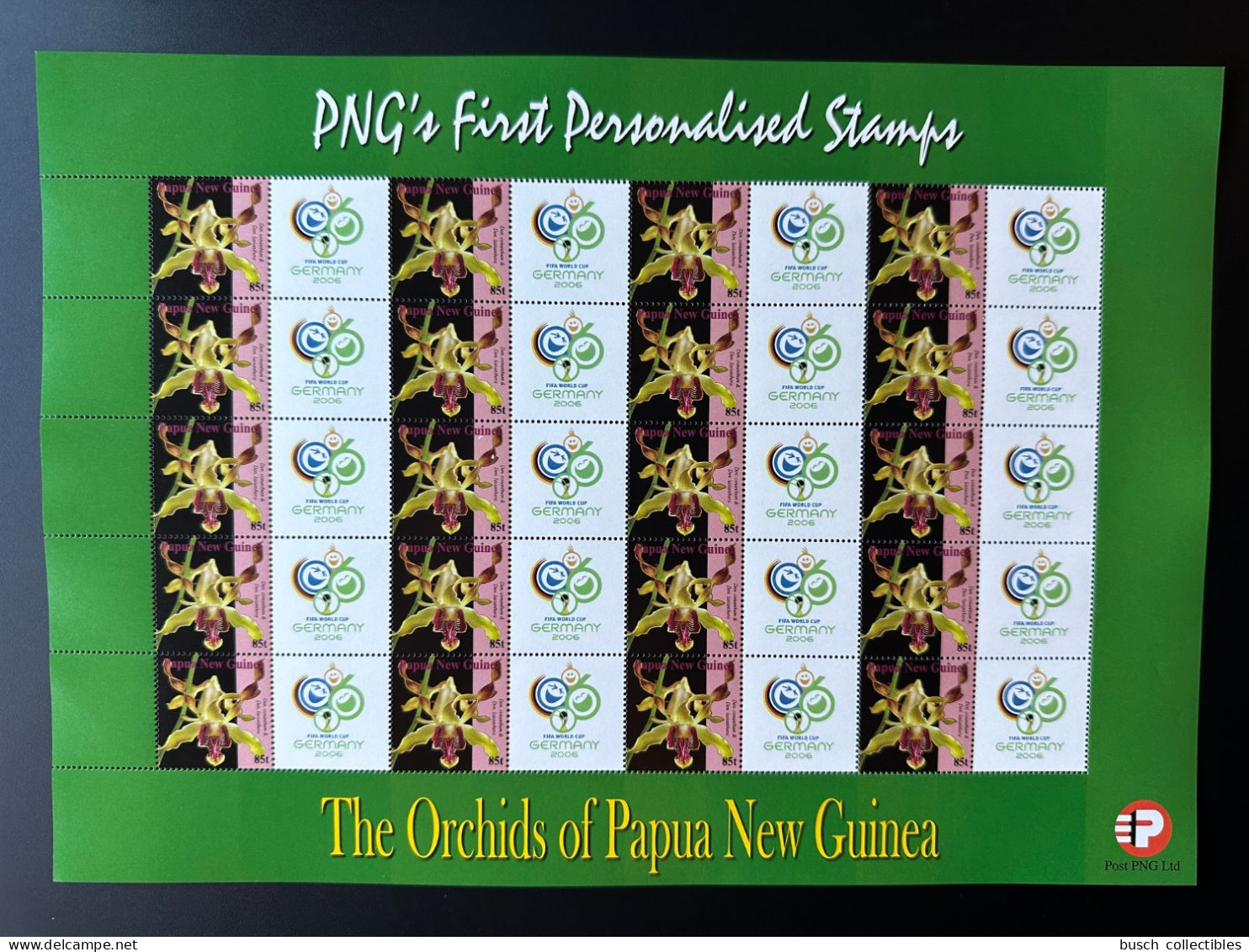 Papua New Guinea PNG 2007 Mi. 1244 Personalized FIFA Football World Cup Germany Deutschland WM Soccer Orchids Flowers - Orchidées