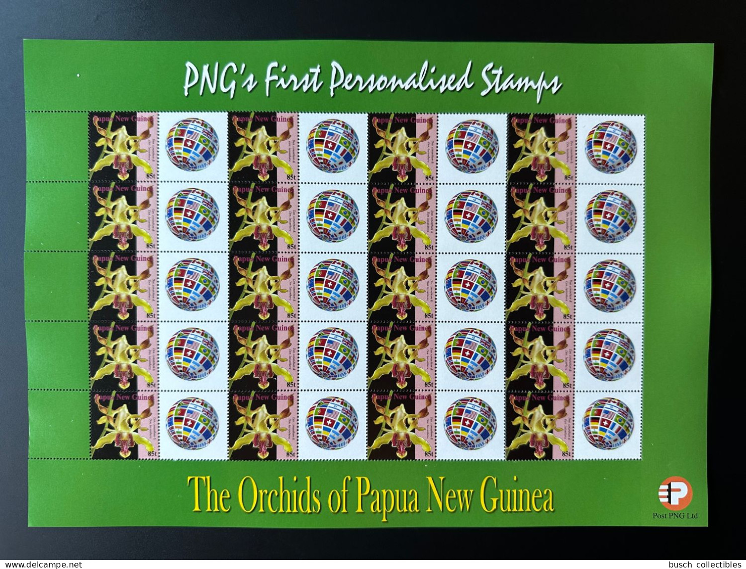 Papua New Guinea PNG 2007 Mi. 1244 Personalized Drapeaux Fahnen Flags Orchids Flowers - Timbres