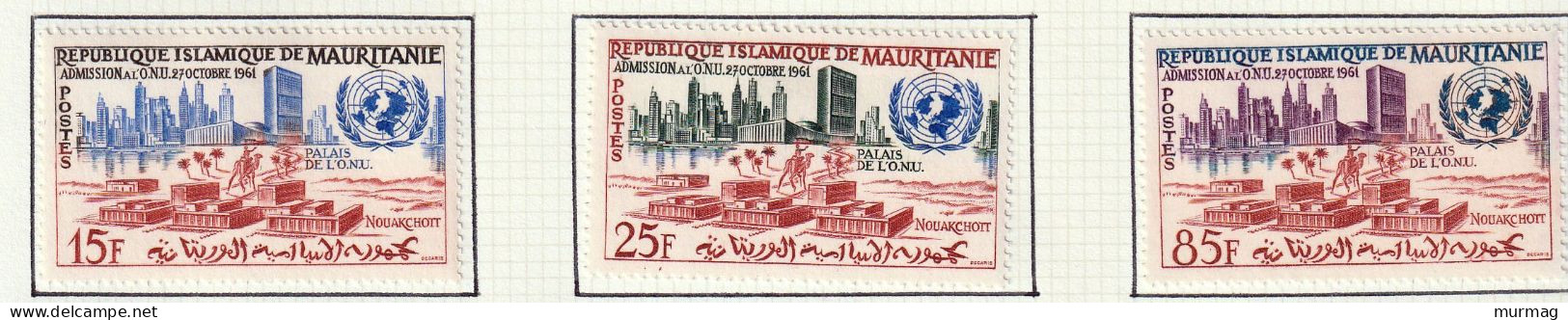 MAURITANIE - Admission Aux Nations Unies, Palais De L'ONU - Y&T N° 156-158 - 1962 - MH - Mauritanie (1960-...)