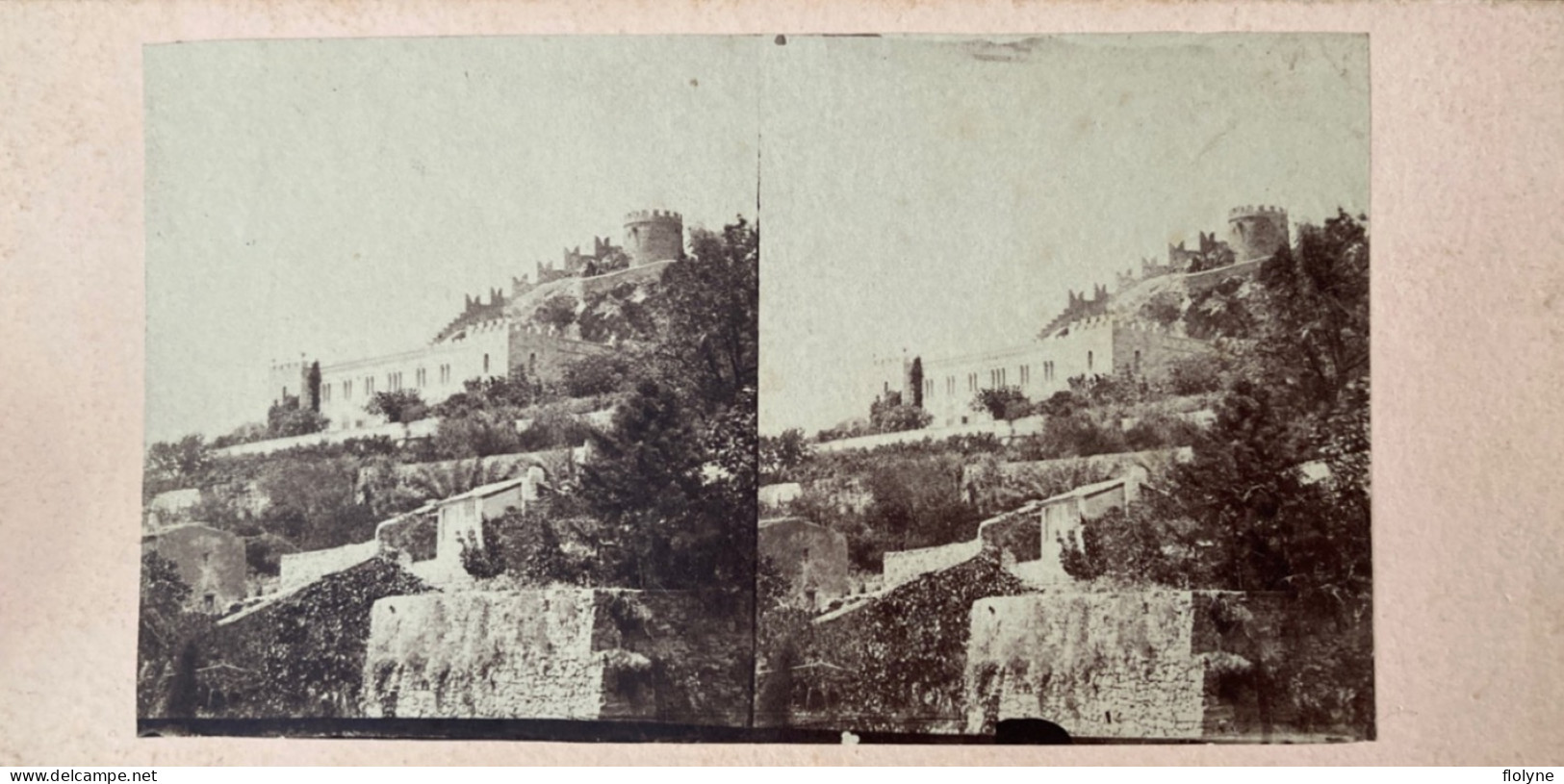 Hyères - Photo Ancienne Stéréo - Vue Sur Le Vieux Château - Hyeres