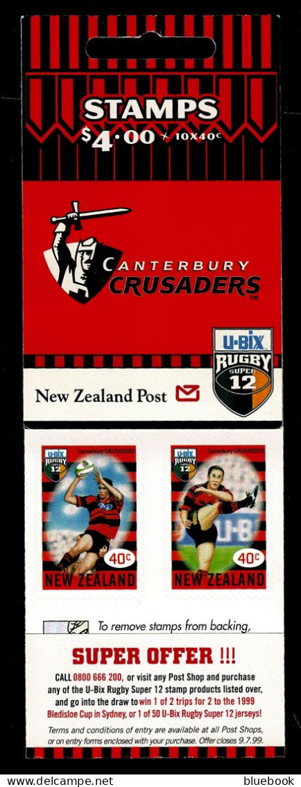 Ref 1624 - New Zealand $4 Stamp Booklet - Crusaders Rugby 12's Containing 10 X 40c - Markenheftchen
