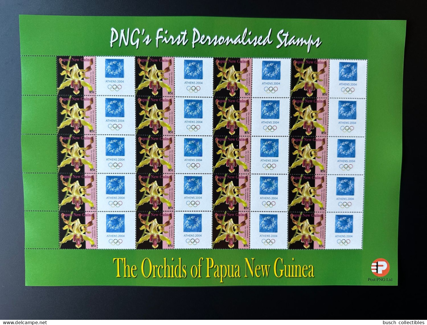 Papua New Guinea PNG 2007 Mi. 1244 Personalized Athens 2004 Olympic Games Jeux Olympiques Olympia Athen Orchids Flowers - Papua New Guinea