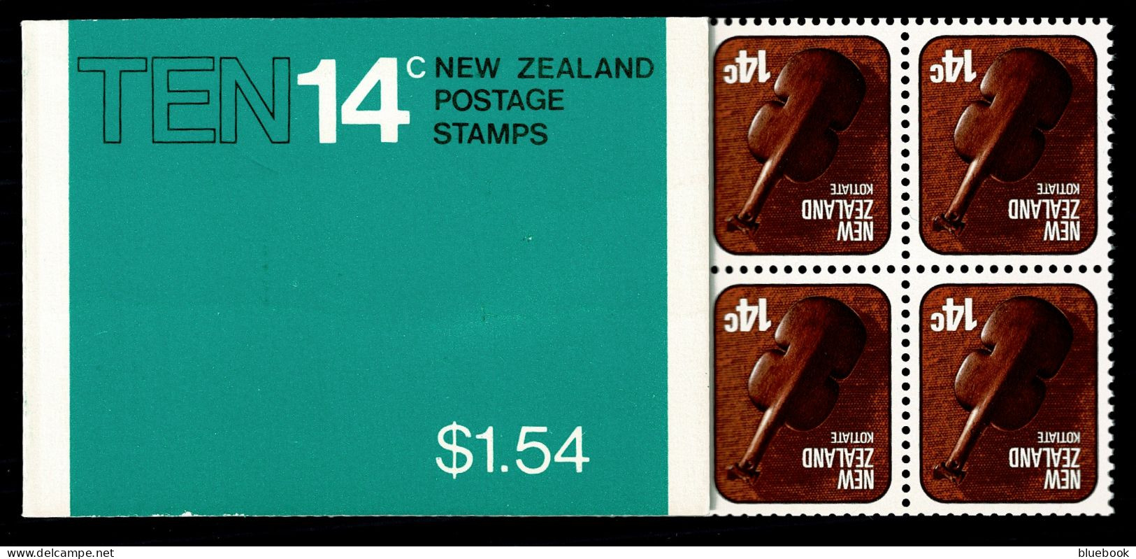 Ref 1624 - New Zealand $1.54 Stamp Booklet - Containing 10 X 14c Kotiate - Markenheftchen