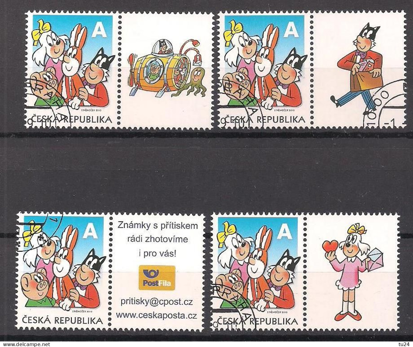 Tschechien  (2010)  Mi.Nr.  641 A  Gest. / Used  (12hc01) 4 Verschieden Zierfelder - Used Stamps