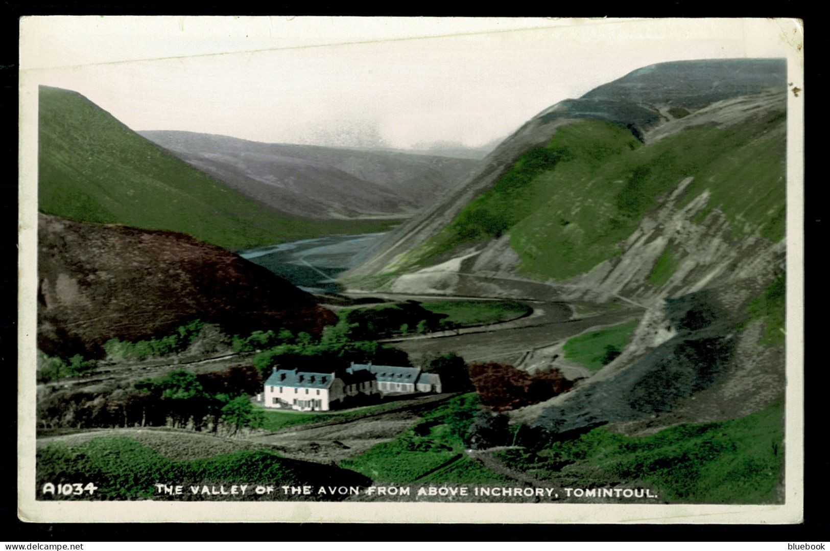 Ref 1624 - Real Photo Postcard The Valley Of The Avon From Above Inchrory Tomitoul Moray - Moray