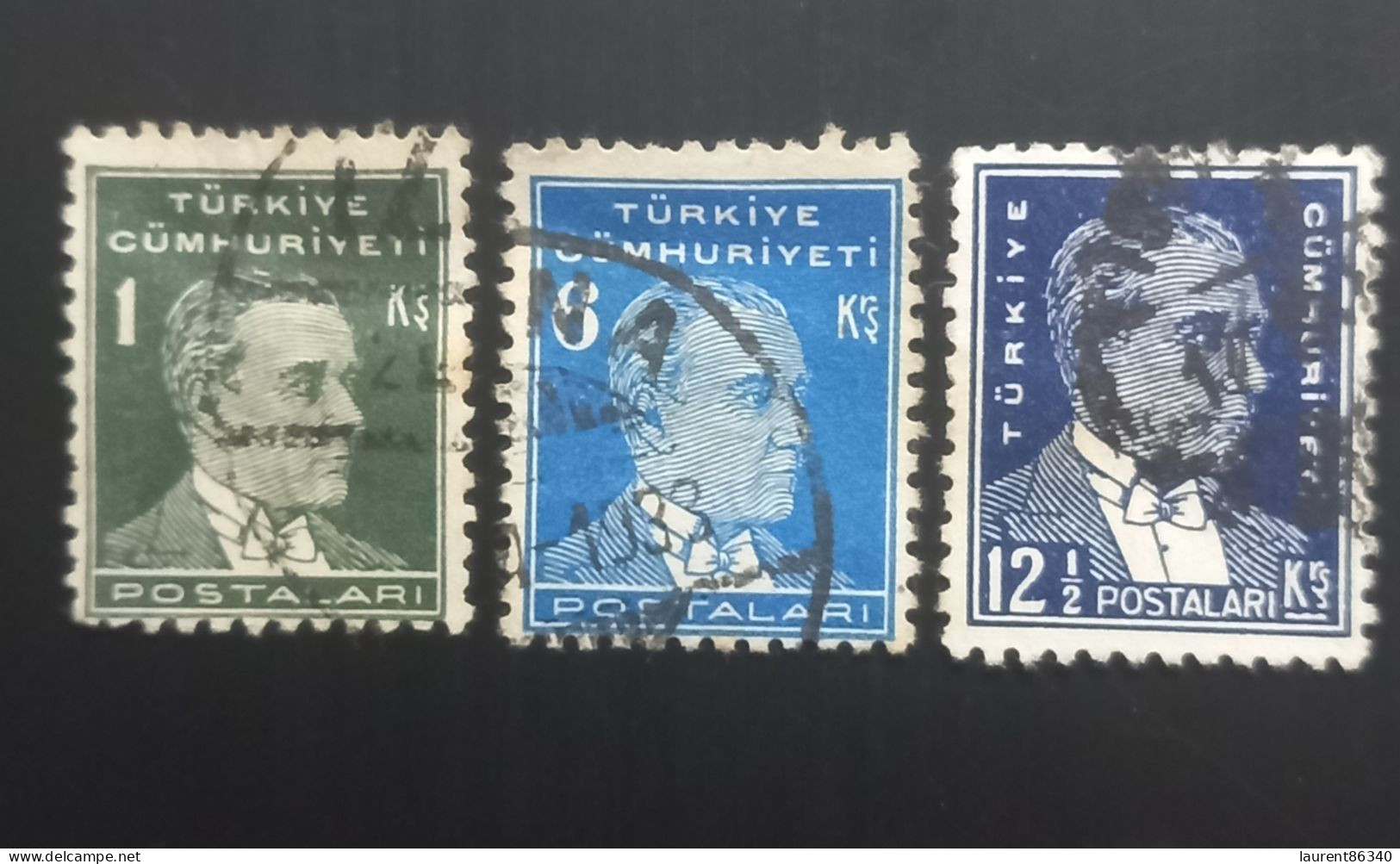 TURQUIE 1931 Ataturk – 3 Used Stamps - Usati