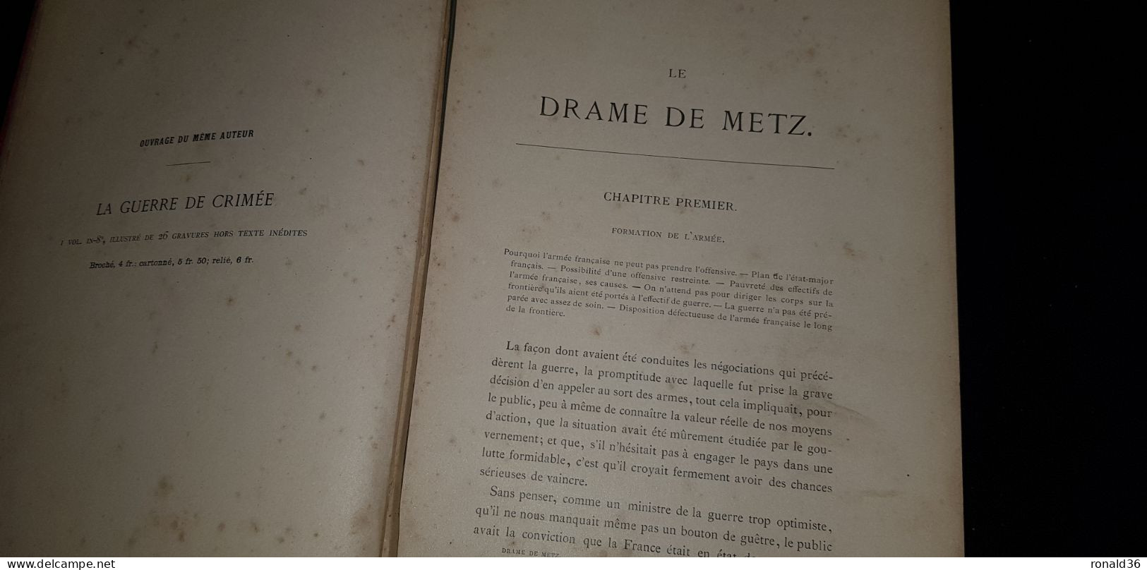 Livre LE DRAME De METZ 57 Moselle Lorraine Guerre 1870 Sarrebruck Forbach Borny Noisseville Rezonville St Privat - Lorraine - Vosges