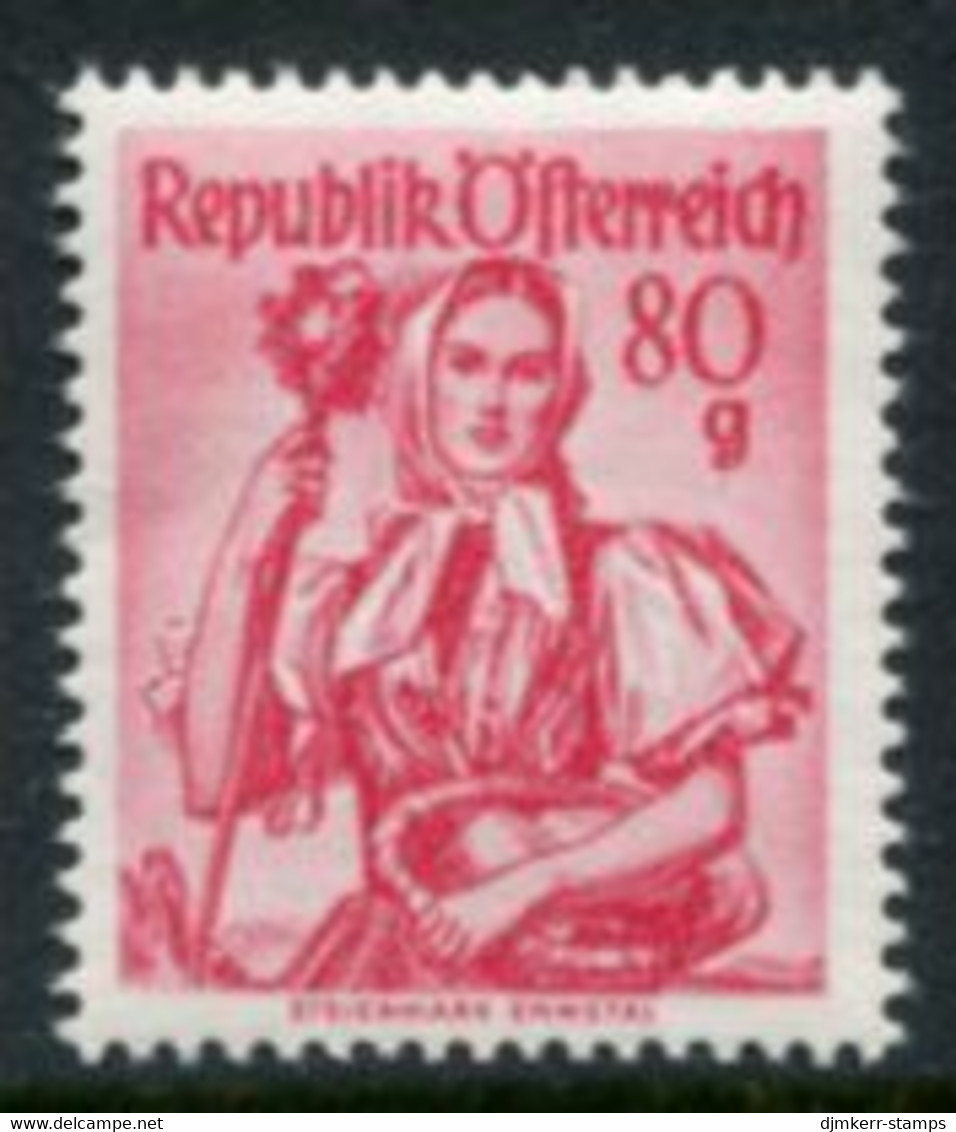 AUSTRIA 1948 Costumes Definitive 80 G .MNH / **.  Michel 908 - Unused Stamps