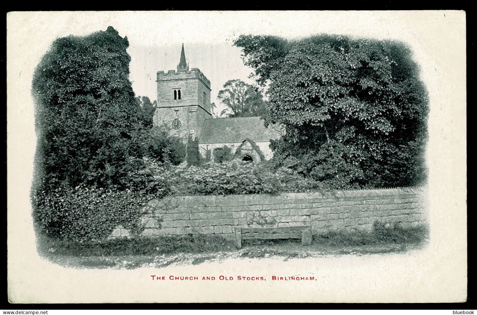 Ref 1624 - Early Postcard - Birlingham Chuch & Old Stocks Near Pershore Worcestershire - Pershore