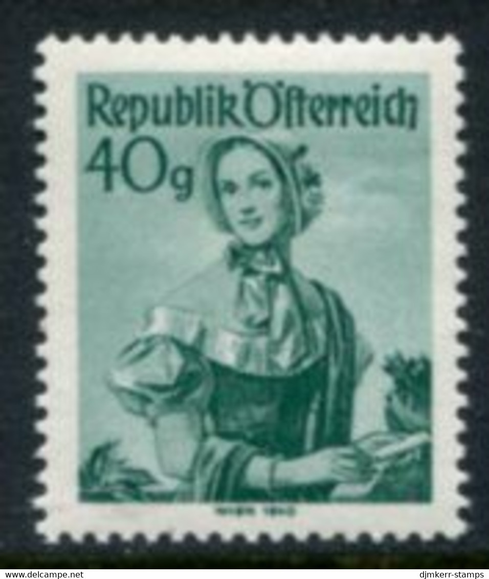 AUSTRIA 1948 Costumes Definitive 40 G .green MNH / **.  Michel 902 - Ongebruikt