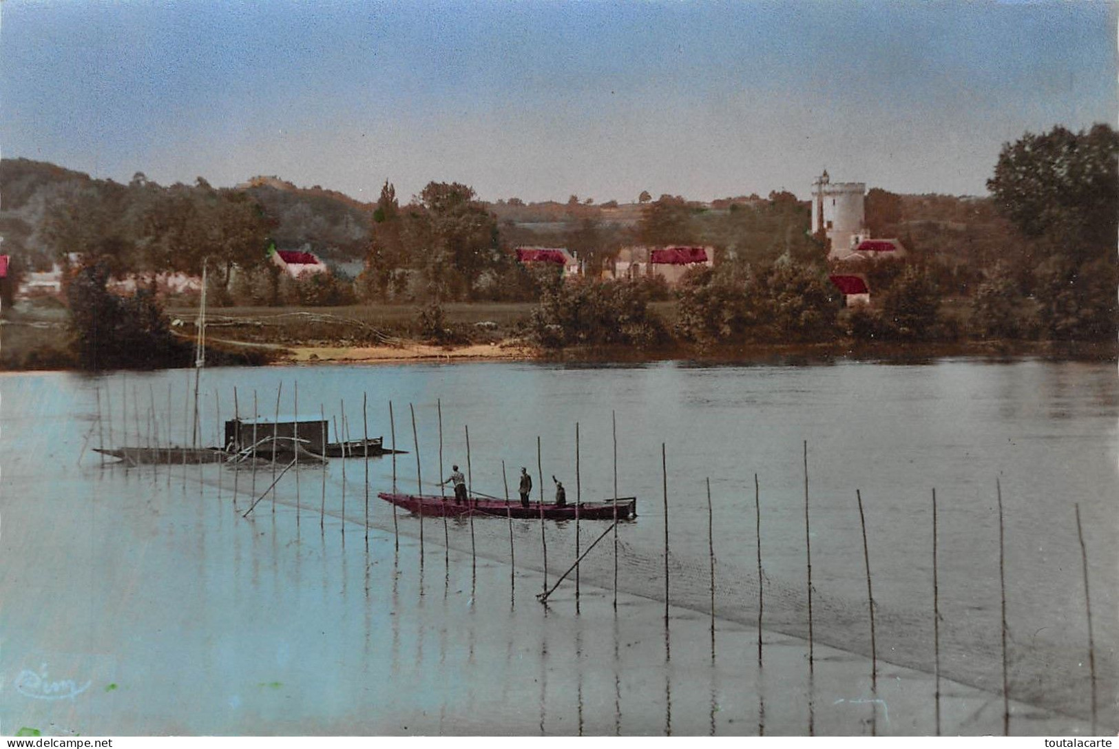 CPSM 49 LES BORDS DE LA LOIRE BARRAGE POUR LA PECHE ET LA TOUR DE TREVES - Les Ponts De Ce