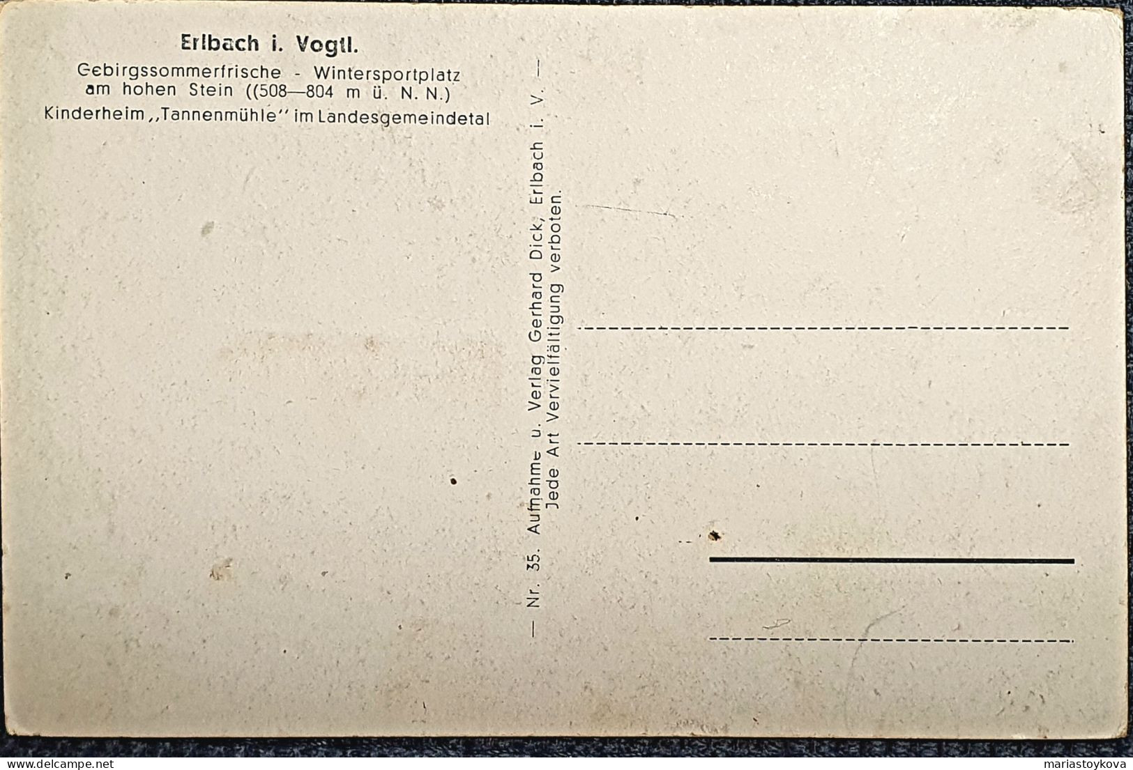 Erlbach In Vogtland. Kinderheim " Tannenmühle" - Vogtland