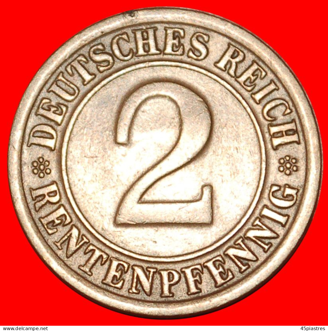 * WHEAT SHEAF (1923-1924): GERMANY  2 RENTENPFENNIG 1924F! ·  LOW START · NO RESERVE! - 2 Rentenpfennig & 2 Reichspfennig