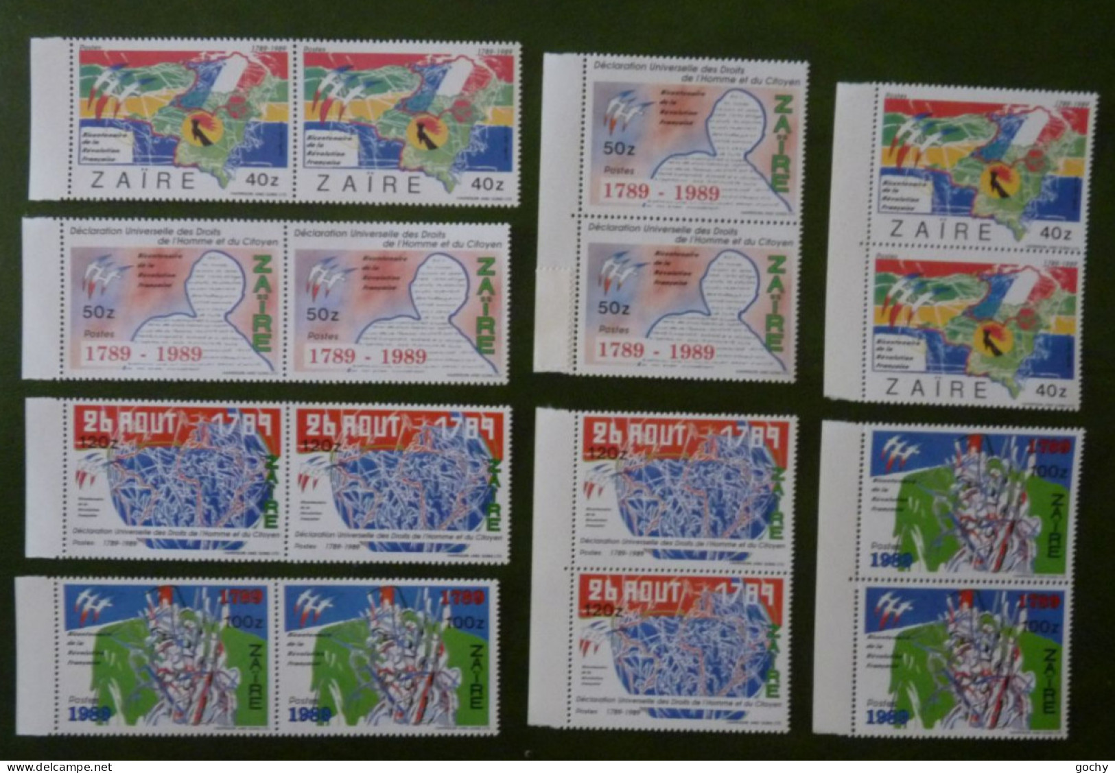 ZAIRE 1990  N° 1331 / 34  **  ; CAT : 20,00€     4 Séries - Unused Stamps