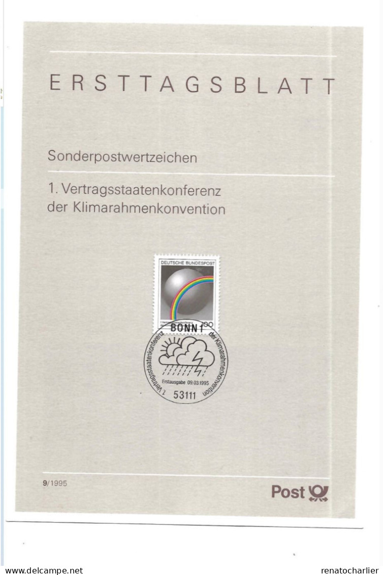 Ersttagsblatt.Format: 15 X 21 Centimètres.Vertragsstaatenkonferenz Der Klimarahmenkonvention. - Andere & Zonder Classificatie