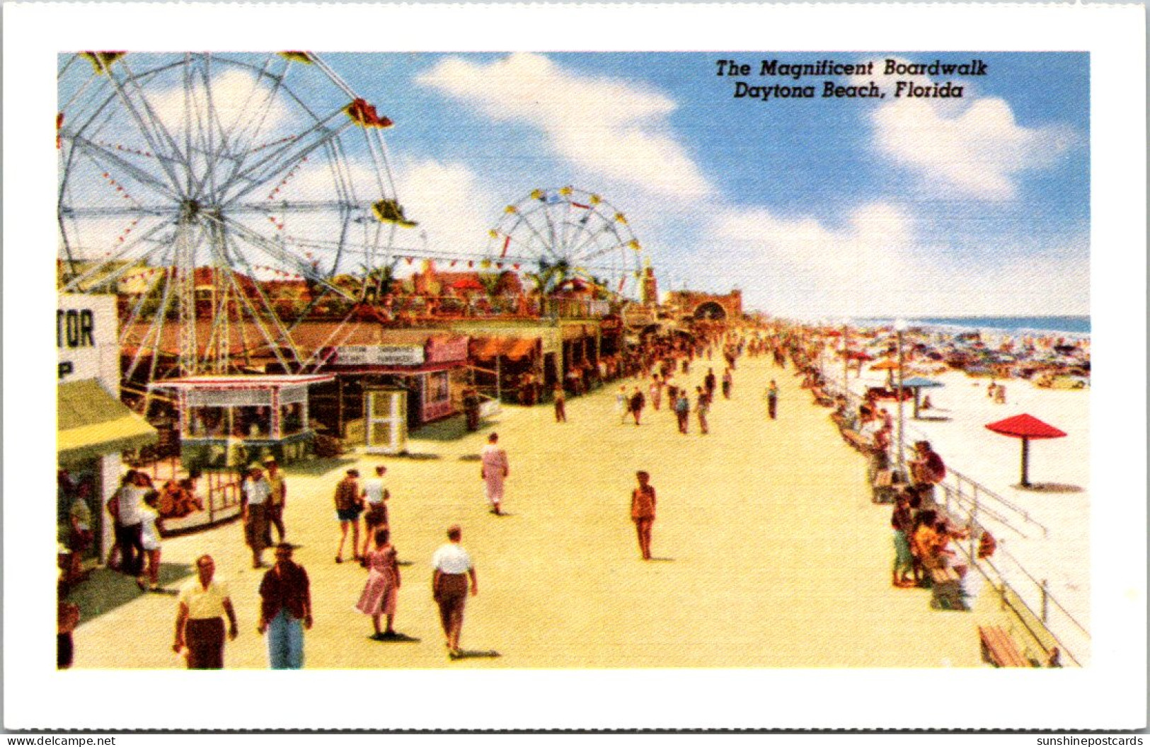 Florida Daytona Beach The Boardwalk 1955 View American Express Travelers Cheques Card - Daytona