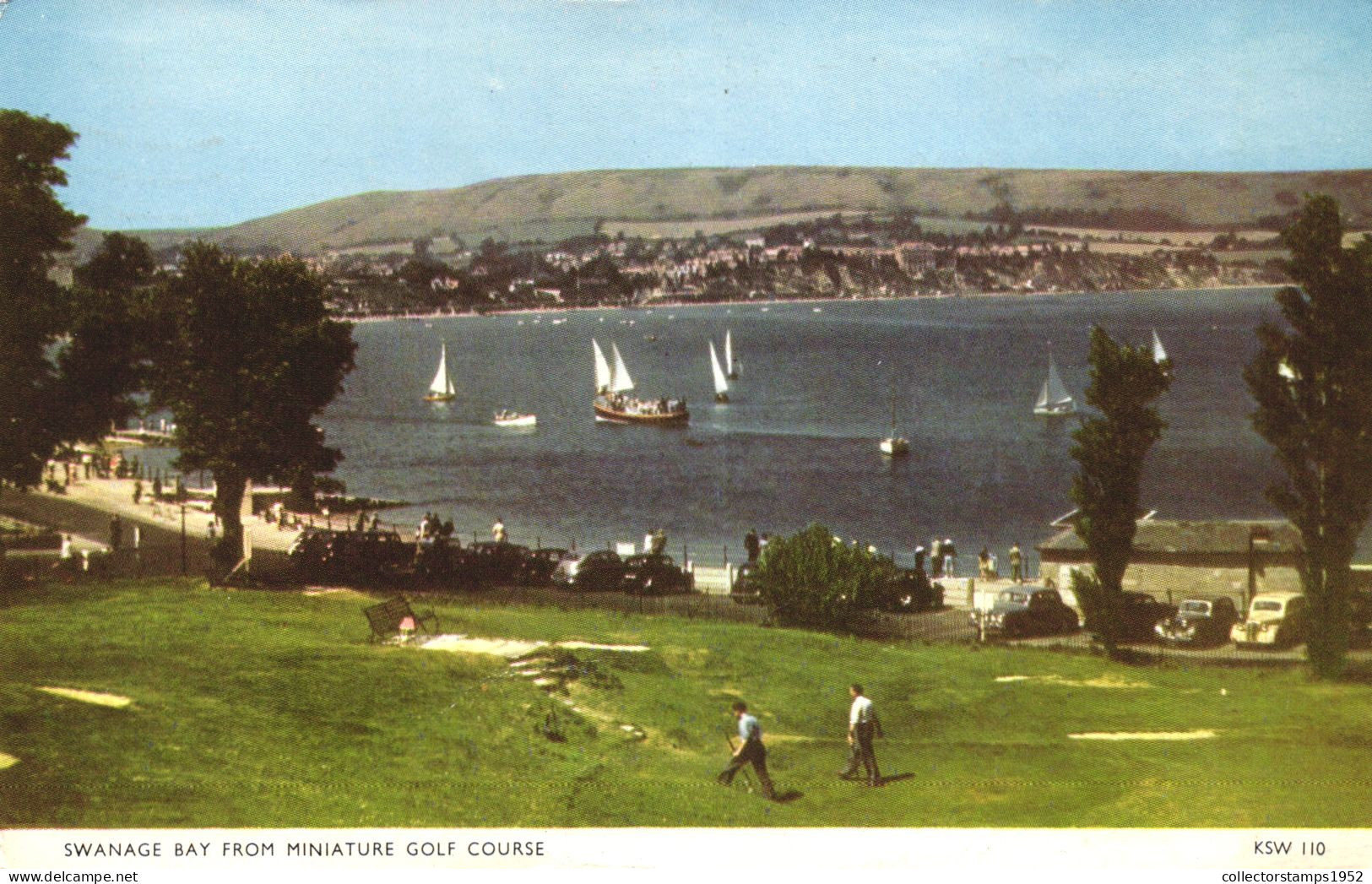 DORSET, SWANAGE BAY FROM MINIATURE GOLF COURSE, UNITED KINGDOM - Swanage