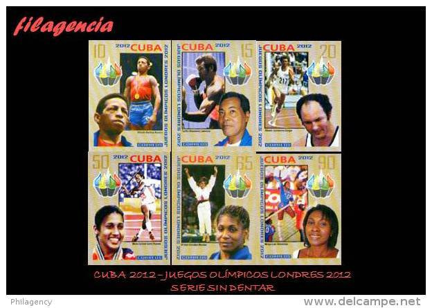 PIEZAS. CUBA MINT. 2012-16 JUEGOS OLÍMPICOS EN LONDRES. SERIE SIN DENTAR - Imperforates, Proofs & Errors