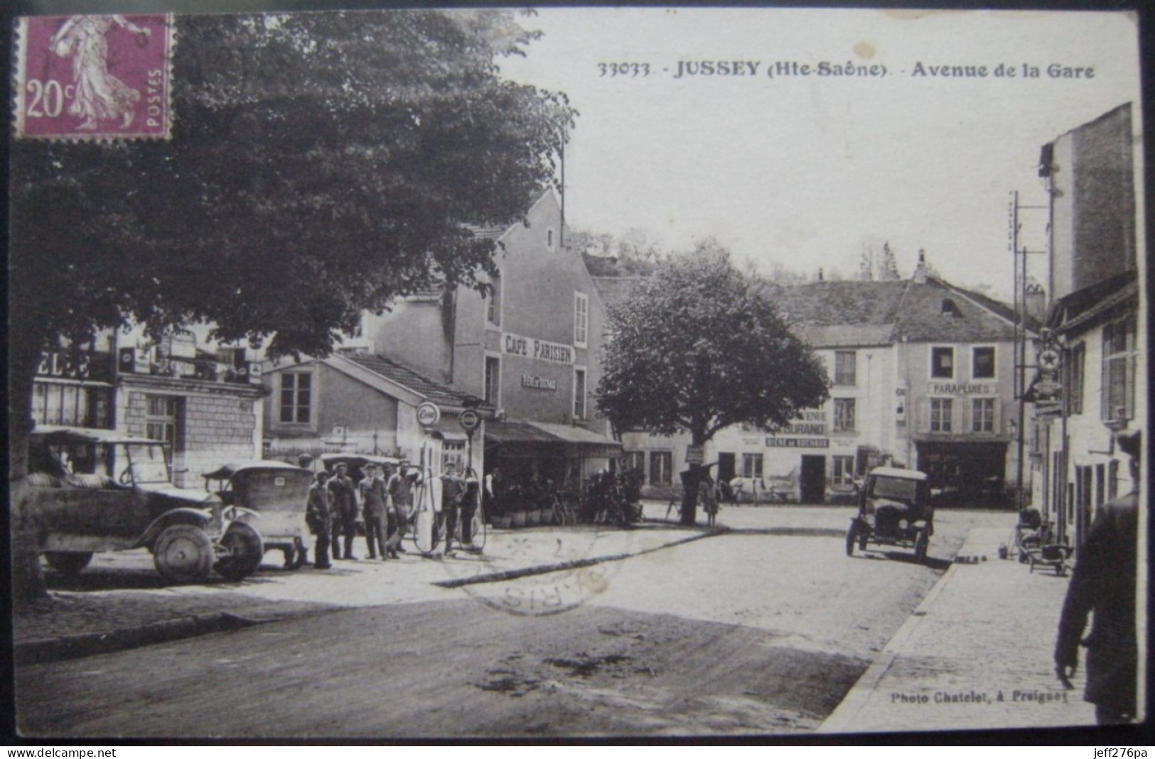 CPA 70 Jussey - L'Avenue De La Gare - Vue Du Garage Autos Et Pompes à Essence "ESSO"   A Voir ! - Jussey