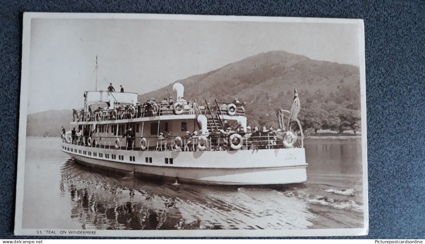 SS TEAL ON WINDERMERE OLD B/W POSTCARD CUMBRIA - Windermere