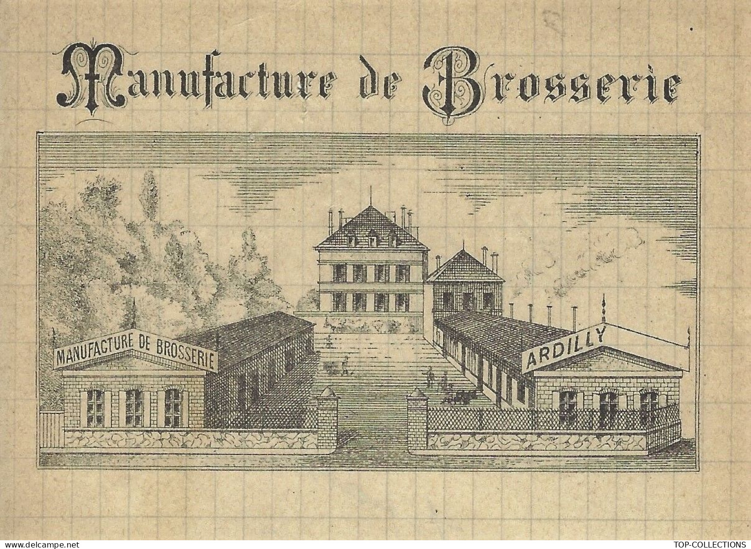 1894 SUPERBE VIGNETTE MANUFACTURE DE BROSSERIE Ardilly à Sens Yonne > Garnier Thiébault Gérardmer V.SCANS+ COTATION 35 € - 1800 – 1899