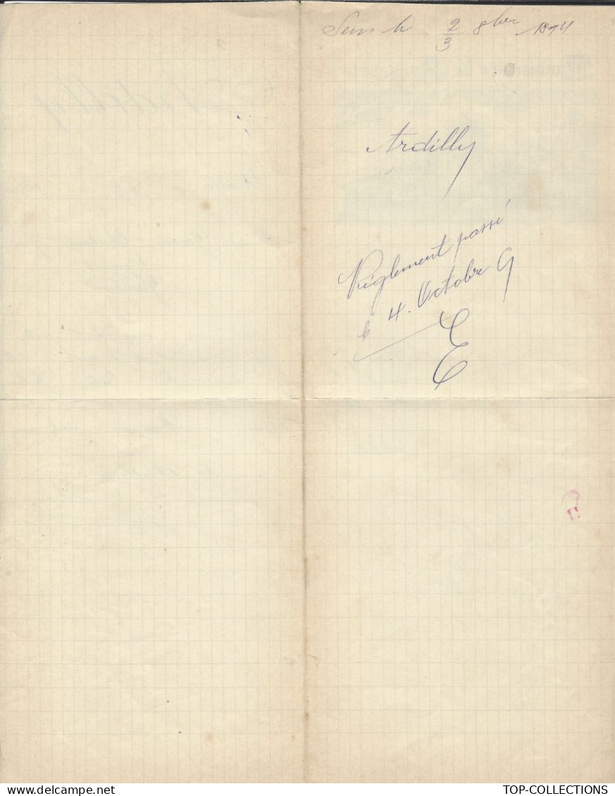 1894 SUPERBE VIGNETTE MANUFACTURE DE BROSSERIE Ardilly à Sens Yonne > Garnier Thiébault Gérardmer V.SCANS+ COTATION 35 € - 1800 – 1899