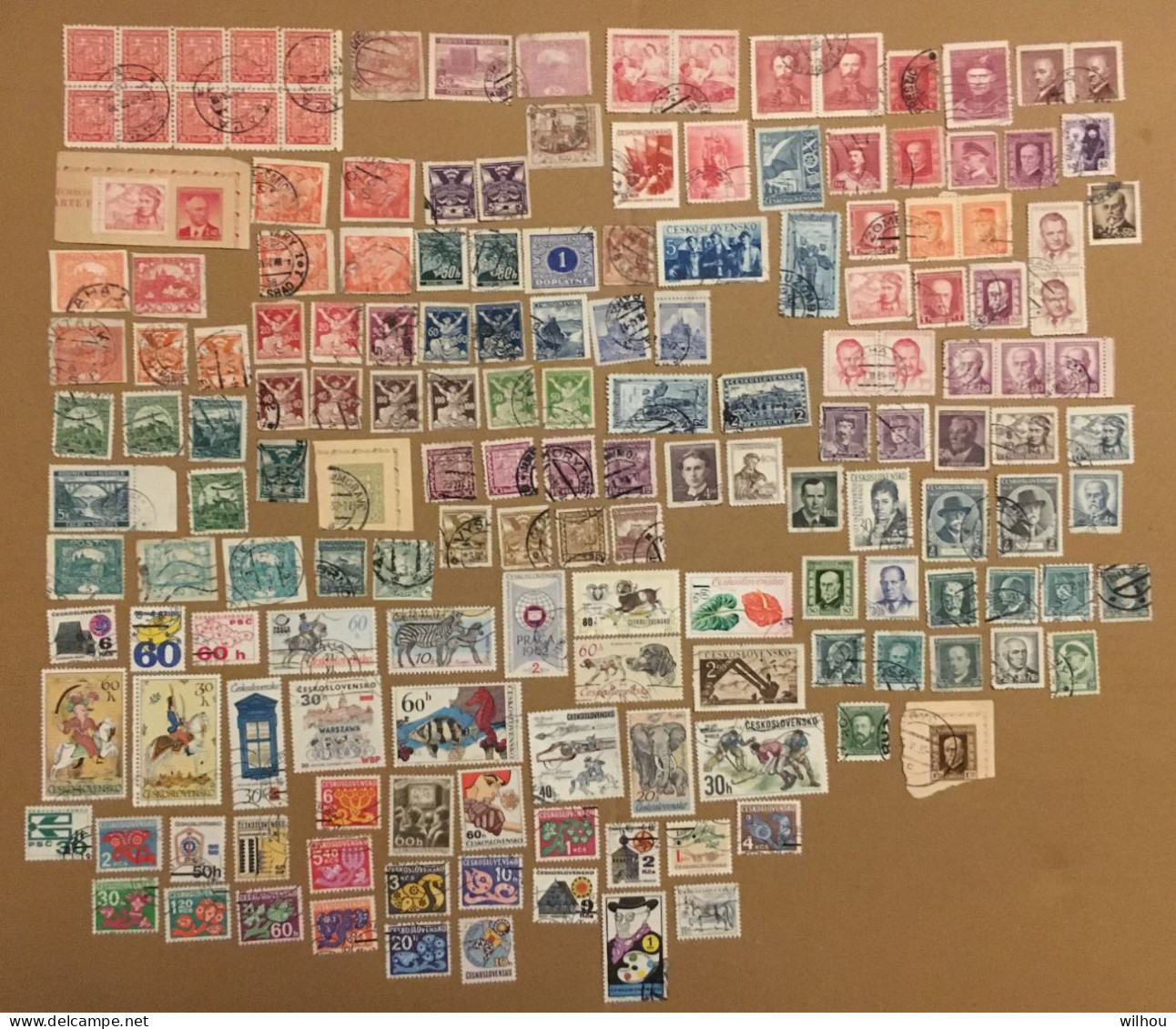 LOT DE 165 TIMBRES OBLITERES SEULS OU PAIRES DIFFERENTS TCHECOSLOVAQUIE - Verzamelingen & Reeksen