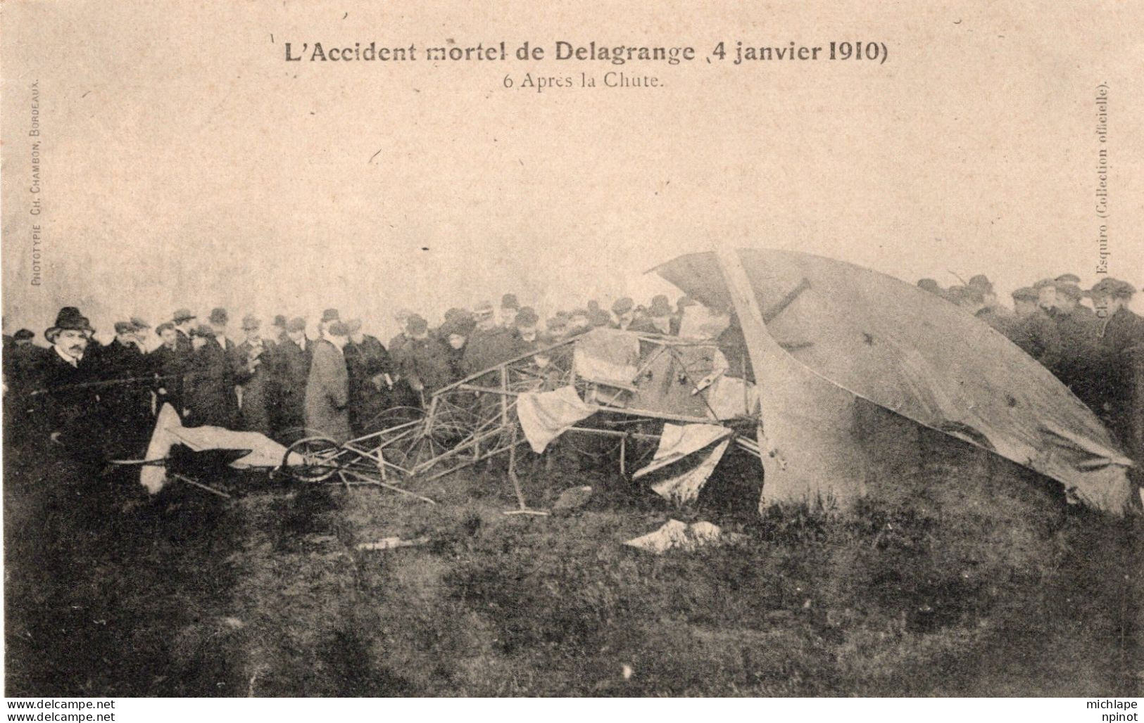 C P A  -  TH  - AVION - Accident Mortel De Delagrange 4 Janvier 1910 , Aprés La Chute - Accidentes