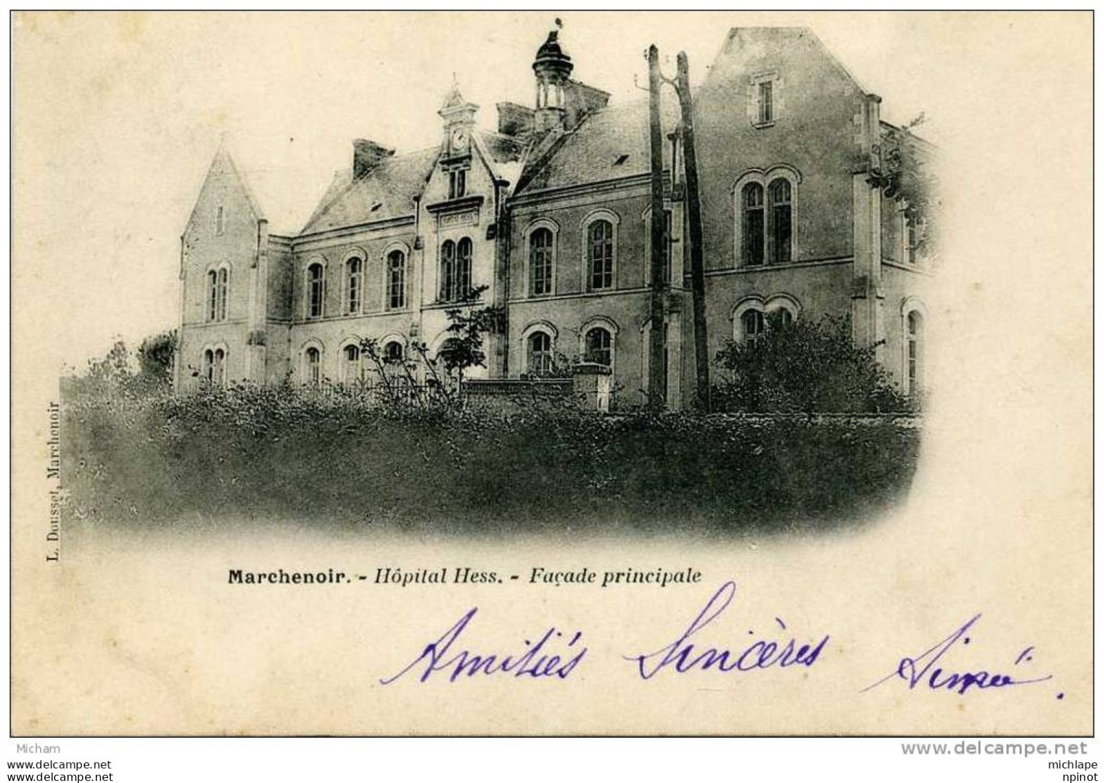 CPA   41  MARCHENOIR  HOPITAL  HESS  FACADE   PARFAIT ETAT - Marchenoir