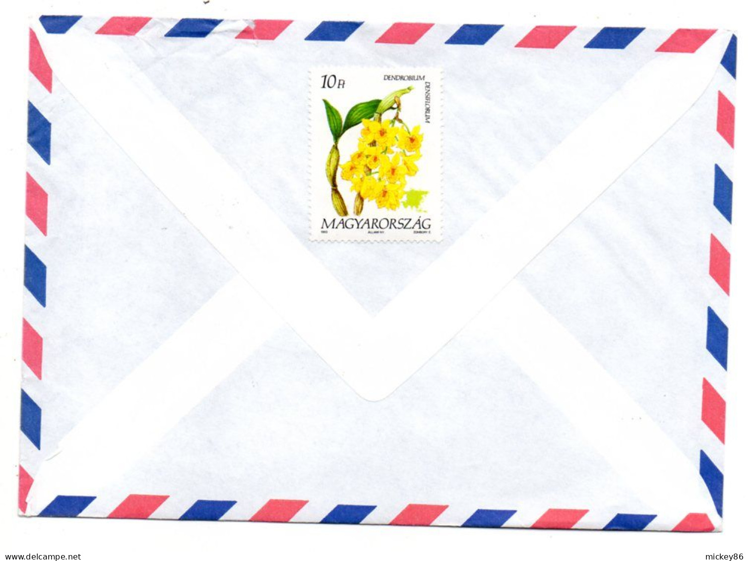 Hongrie-1993- BUDAPEST Pour VEDENE-84 (France).timbres Divers(facteur)..timbre Fleur Au Dos  .....cachet - Storia Postale