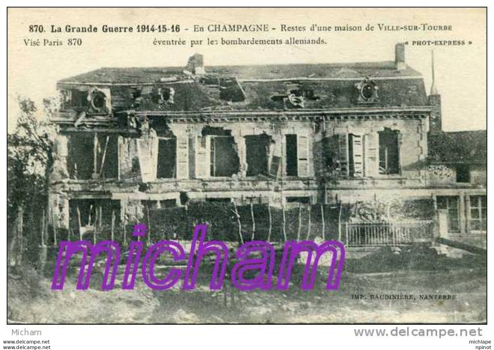 CPA  51     VILLE SUR TOURBE RESTE DE MAISON       PARFAIT ETAT - Ville-sur-Tourbe