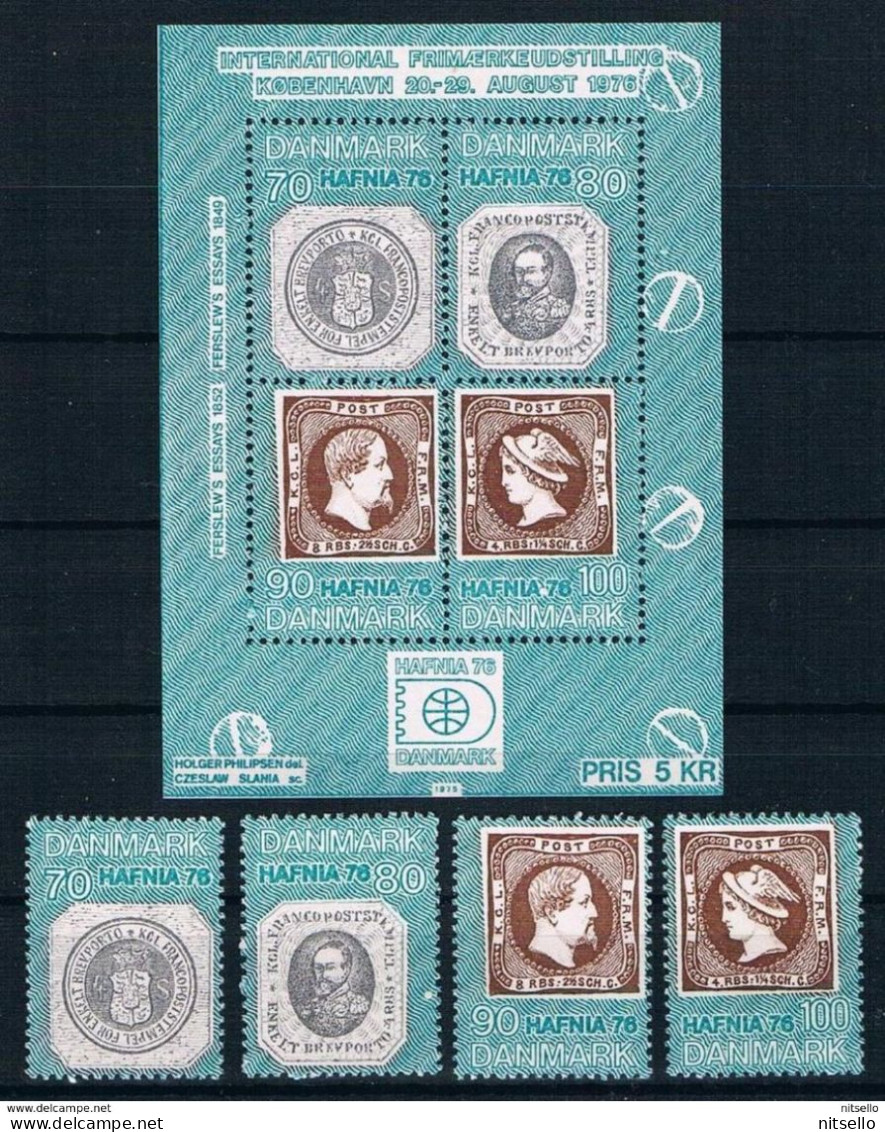 LOTE 2205   ///   DINAMARCA 1975    MICHEL Nº 580/83  + Block 1 **MNH       LIQUIDATION!!!!!!! - Ongebruikt