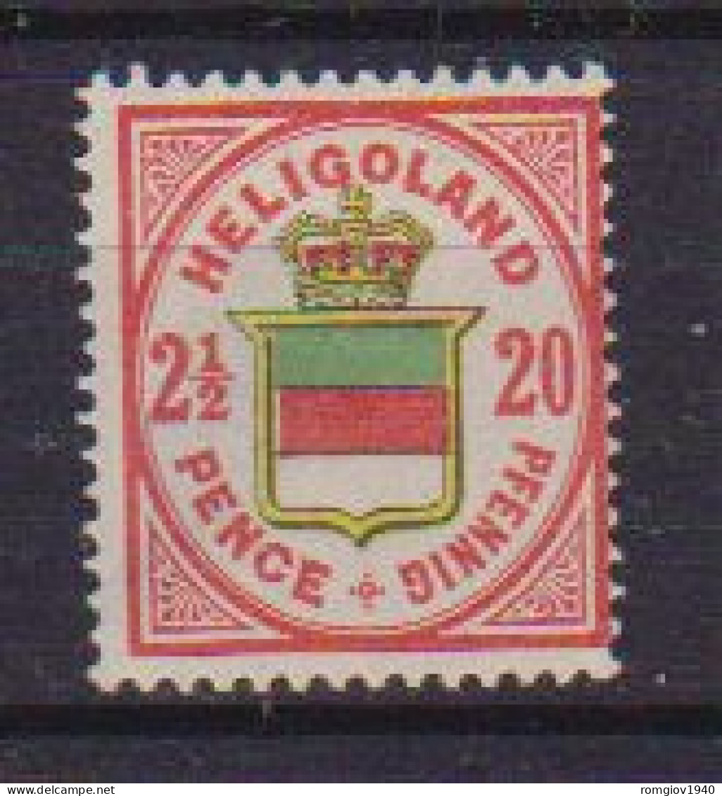 HELIGOLAND ANTICHI STATI  1876  STEMMA TRICOLORE AL CENTRO UNIF. 17  MLH VF - Heligoland