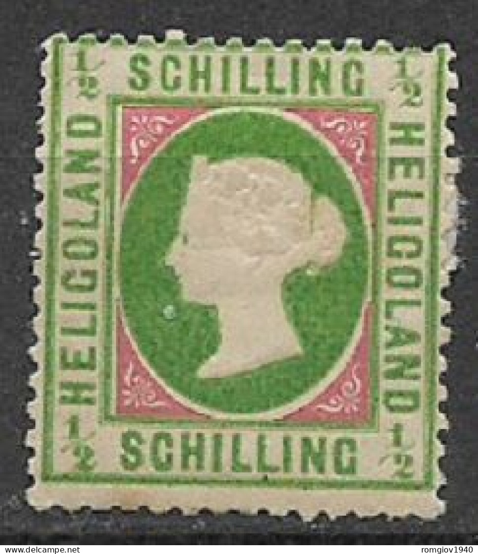 HELIGOLAND ANTICHI STATI  1869-73 EFFIGE REGINA VITTORIA  UNIF. 6  MLH  VF DENT.13 E 1/2 X 14 E 1/2  MLH VF - Héligoland